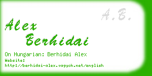 alex berhidai business card